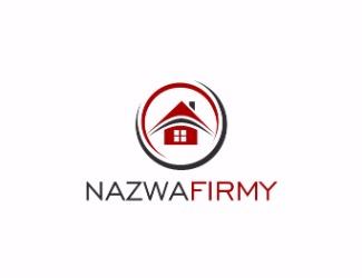 Projekt logo dla firmy czerwony dom | Projektowanie logo